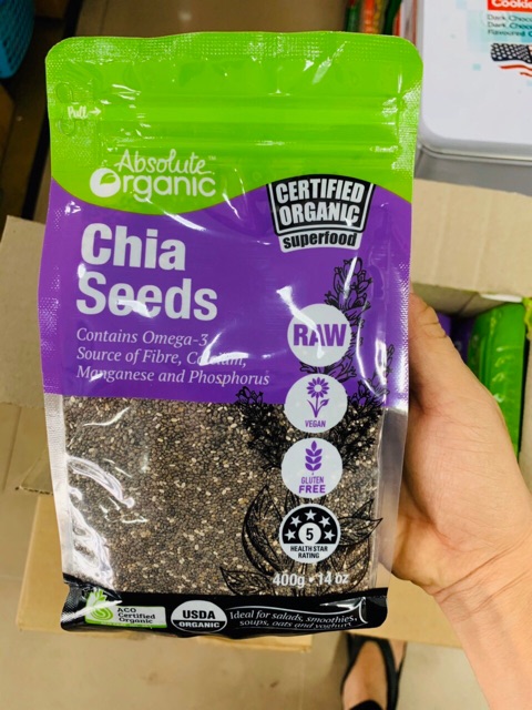 Hạt chia Absolute Organic Chia Seeds 400 g [date 12/2020]