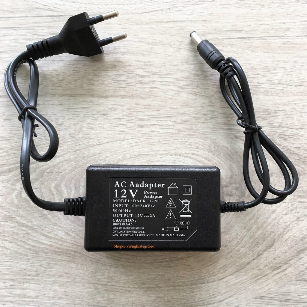 Adapter Cấp Nguồn 12V 2A Dây Cắm Điện