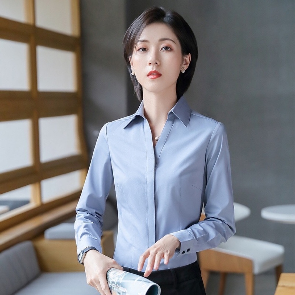 Sơ mi nữ trơn dài tay PONIVA Mã A158 Thời trang Mixup shop Thiết kế sơ mi thanh lịch