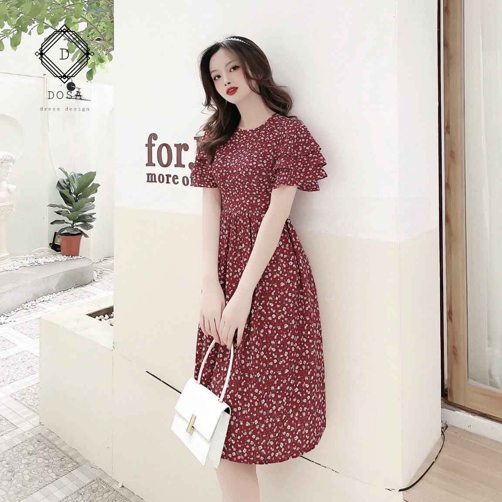 Váy hoa nhí Ulzzang dáng dài phối tay lỡ cánh tiên chất voan cát dày mềm mịn Đầm hoa nhí phong cách Vintage (hàng sẵn!!) | BigBuy360 - bigbuy360.vn