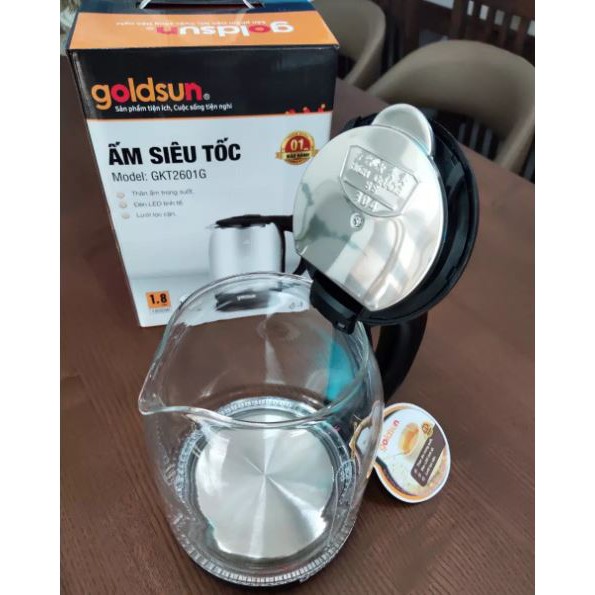 (Goldsun) Ấm siêu tốc thủy tinh GKT2601G