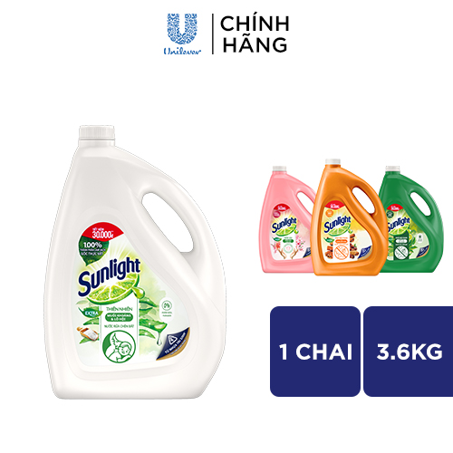 Nước Rửa Chén Bát Sunlight Thiên Nhiên Các Loại Chai 3.6KG