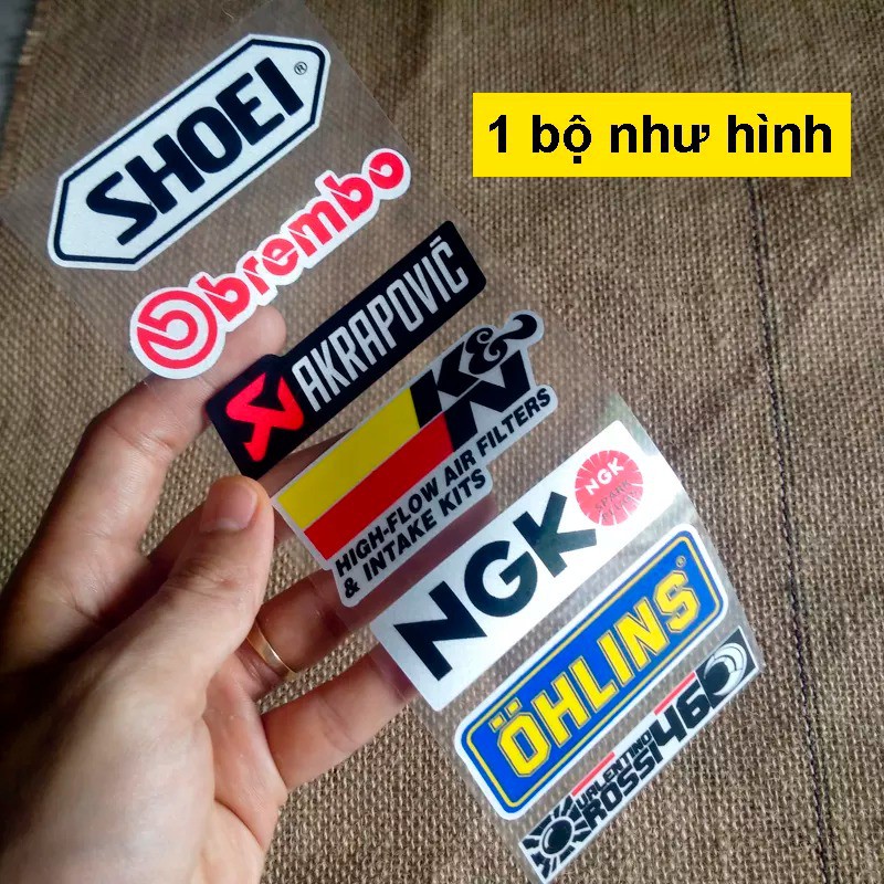 Bộ Tem Decal Nhiệt Phản Quang Chống nắng mưa như tem zin RS-02