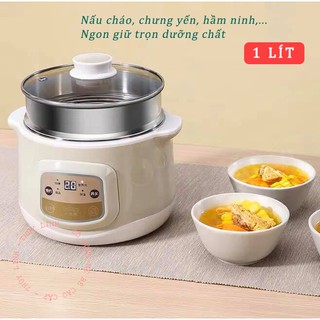 NỒI NẤU CHÁO NỒI HẦM NẤU ĐA NĂNG CÁCH THỦY LOTOR 1 LÍT CHÍNH HÃNG - BẢO HÀNH 1 NĂM - CÓ HDSD TIẾNG VIỆT