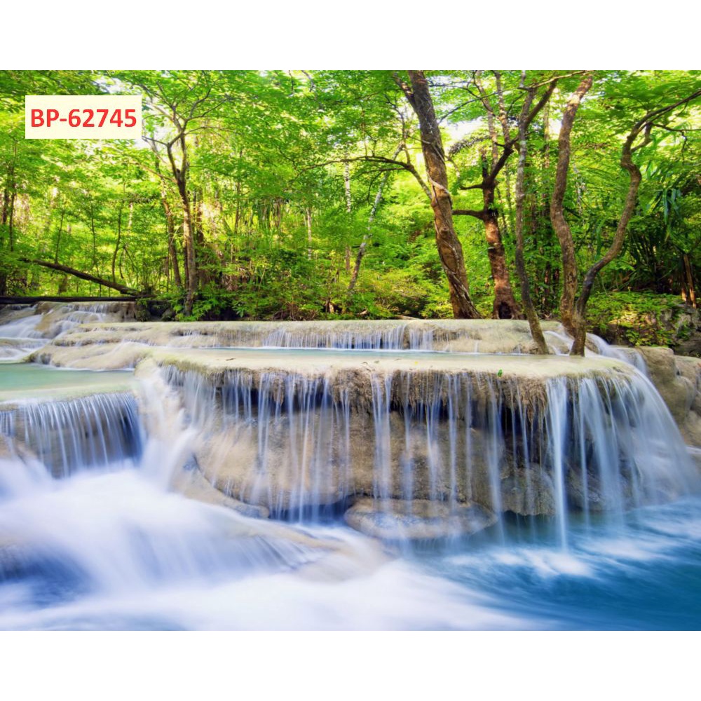 Tranh phong cảnh thác nước thiên nhiên tươi đẹp 3D