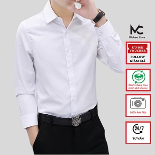 Áo Sơ Mi Nam  Dài Tay Trắng Trơn Cổ Bẻ Thời Trang MC Hàng Xưởng Tận Gốc Mẫu Trắng Tinh Cá Tính (44 - 72KG)