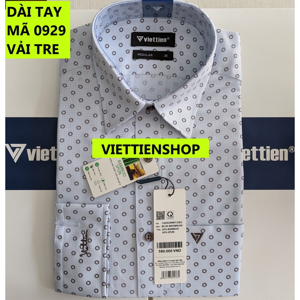 ÁO SƠ MI VIỆT TIẾN DÀI TAY VẢI TRE HOA VĂN