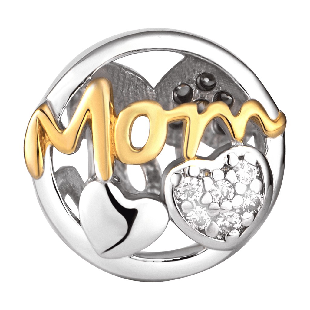 Hạt charm xỏ DIY PNJSilver chữ Mom 00XML060001