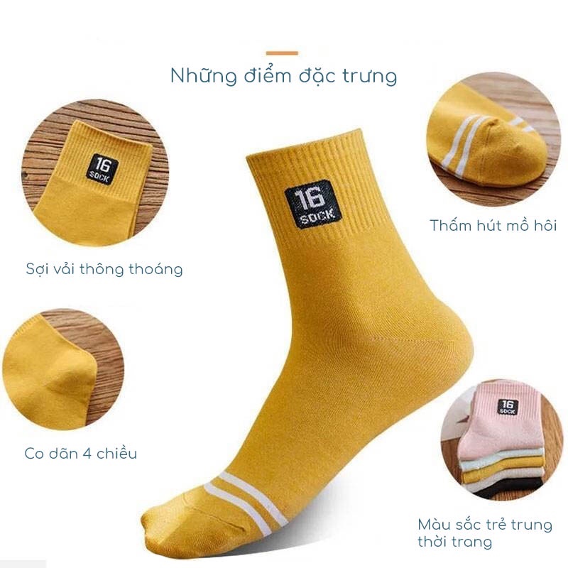 Tất vớ nữ cổ cao đẹp chất liệu vải Hàn co giãn bốn chiều, sét tất vớ nữ hoạt tiết hoạt hình dễ thương- Cherry Shop