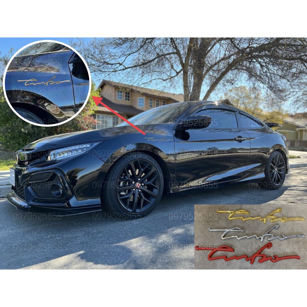 1 TEM NHÔM DÁN XE- SPORT- TURBO