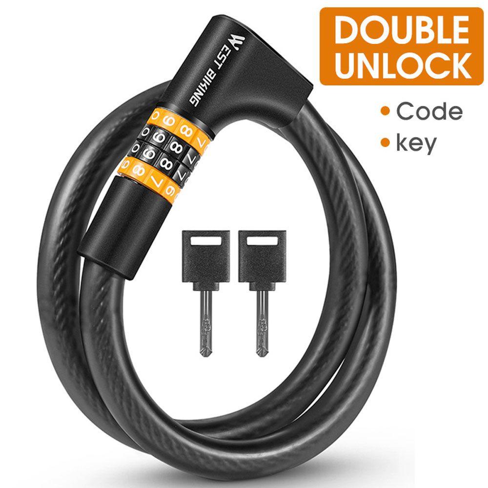 Khóa Xe Đạp / Xe Máy Chống Trộm 2 Trong 1 Bằng Thép Không Gỉ Chất Lượng Cao