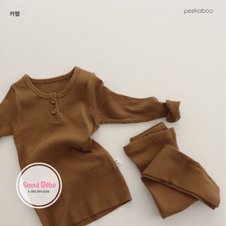 Bộ rời dài tay thu đông chất gân mỏng Golgi Peekaboo made in Korea