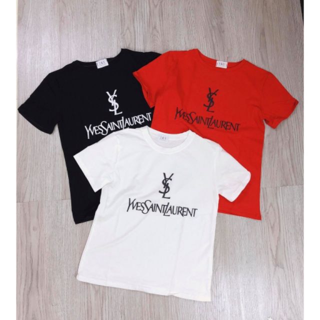 Áo thun nữ in YSL phông suông co dãn nhẹ ko bay màu