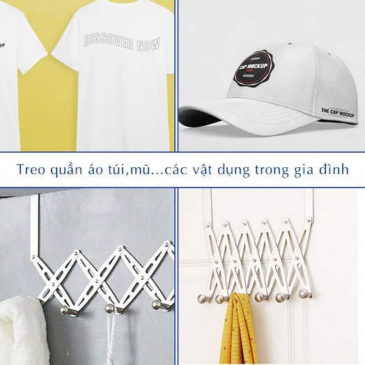 Móc treo cửa ziczac treo đồ đa năng có thể gấp gọn di chuyển dễ dàng