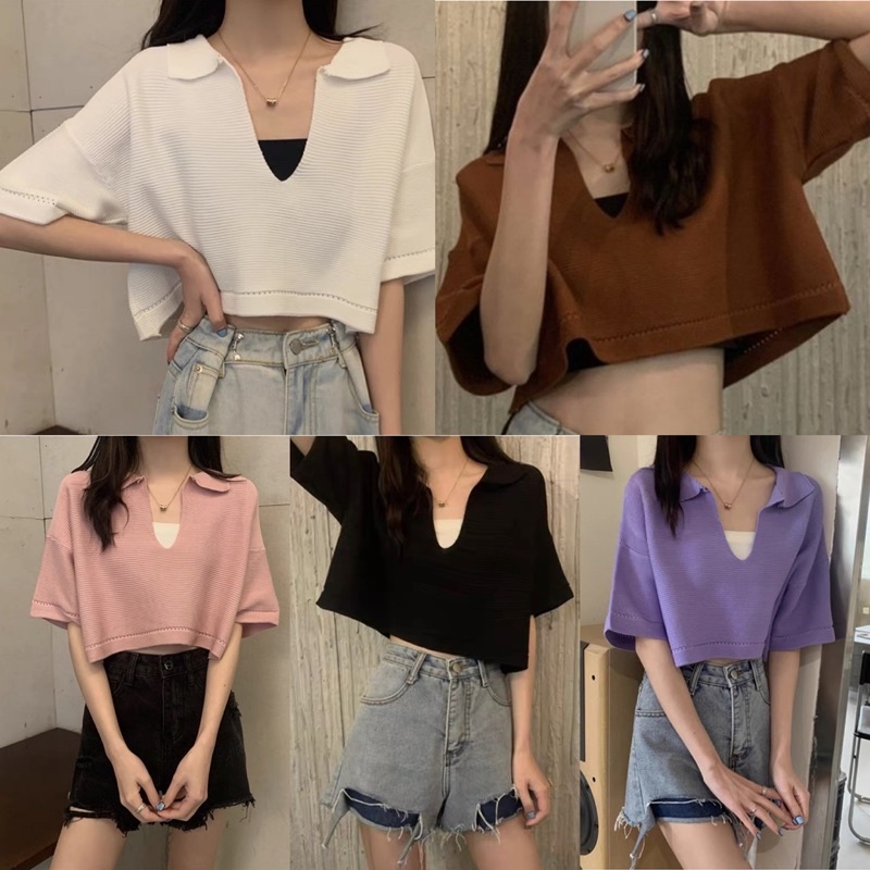 ÁO CROPTOP CỔ V