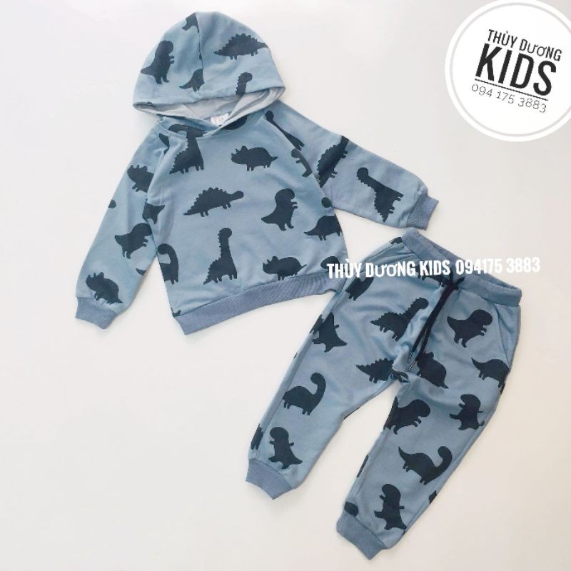 Bộ nỉ Hm xuất khủng long blue cho bé trai
