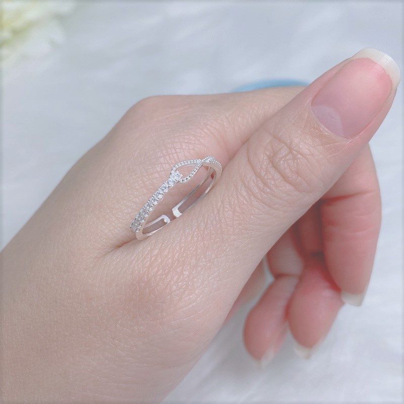 Nhẫn nữ bạc ta kiểu hở Free Size, thiết kế tinh xảo nữ tính - Trang sức bạc Evasilver