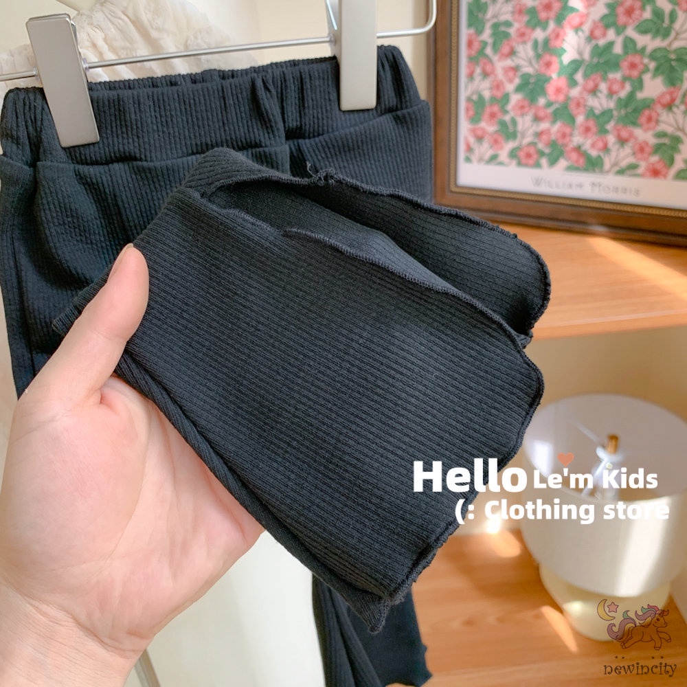 Bộ Áo Tay Phồng + Quần Ống Loe Lưng Cao Thời Trang Mùa Thu Hàn Quốc Cho Bé Gái