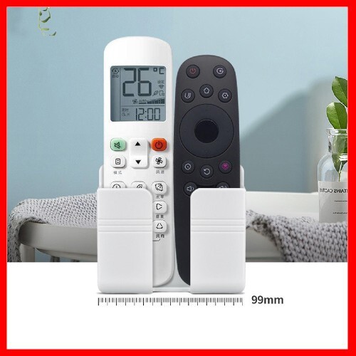 Kệ dán tường để điện thoại kiêm giá đỡ sạc để remote tiện dụng dính tường chịu lực không khoan đục tường màu trắng đồng