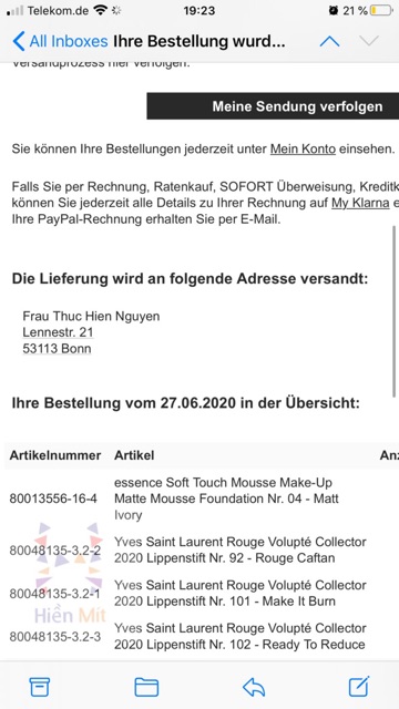 YSL Đức SALE Son Rouge Volupte Shine 92 Yves Saint Laurent chính hãng auth oil