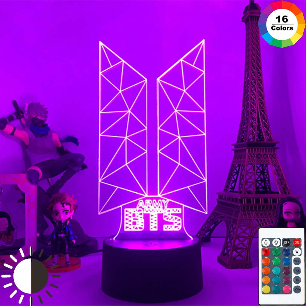 Đèn Led Ngủ Cảm Biến Bằng Acrylic Hình Bts Bangtan boys Trang Trí Phòng