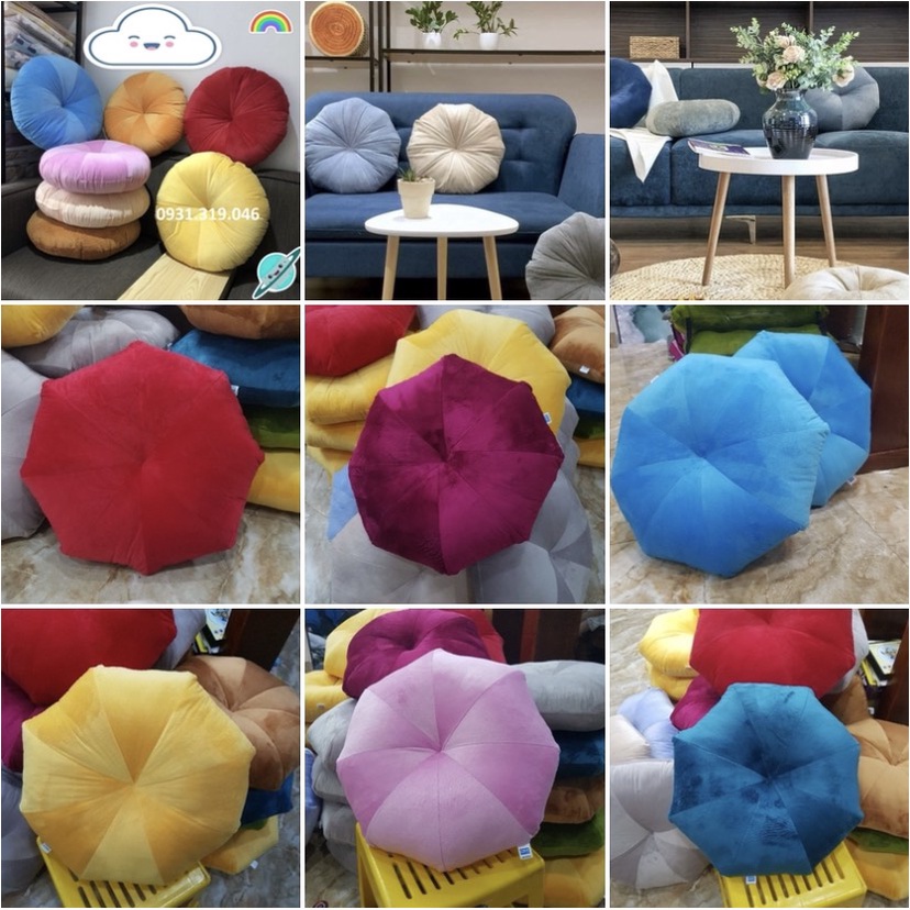 [ SIZE 45CM ] Đệm Ngồi Bệt Hình Tròn Bí Ngô Kiểu Dáng Mới 45cm Vải Nỉ Nhung mềm mịn chuyên decor phòng khách SBK148