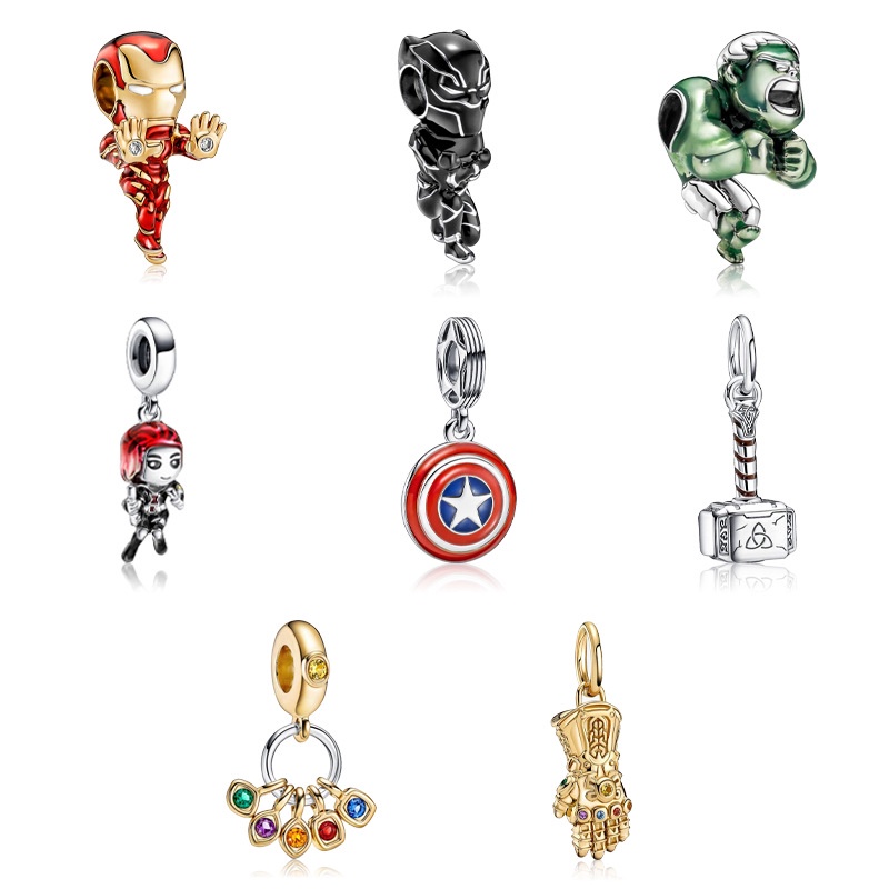 Hạt | Chuỗi Hạt Avengers Marvel | Phụ Kiện Vòng Đeo Tay | Mặt Dây Chuyền Hình Chiếc Búa Của Thor