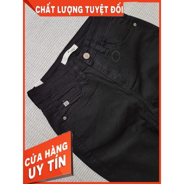 QUẦN JEANS Skinny ĐEN ôm RÁCH GỐI - chất mềm giãn