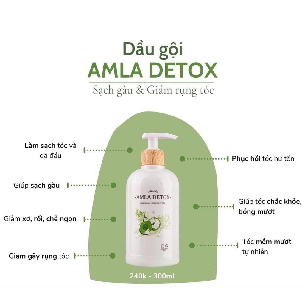 (LẺ=SỈ) Dầu Gội, Dầu Xả Amla Detox Sạch Gầu, Suôn Mềm, Giảm Rụng Tóc 300ml- Laco Official iHappyStore