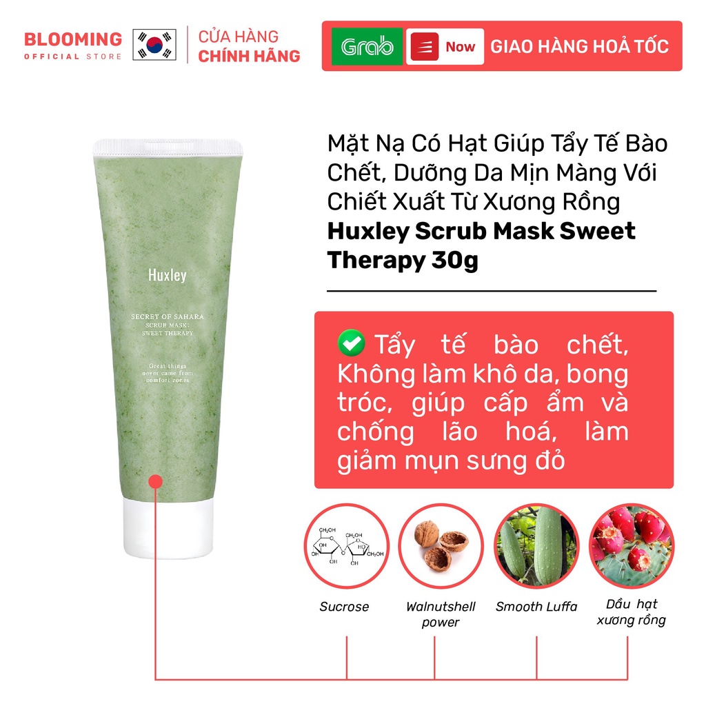 Tẩy tế bào chết  cho da mặt và cơ thể Huxley Scrub Mask Therapy 30g