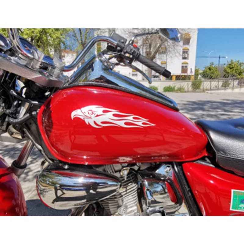 Sticker Phản Quang Dán Trang Trí Xe Hơi DIY Hình Đại Bàng Ngọn Lửa