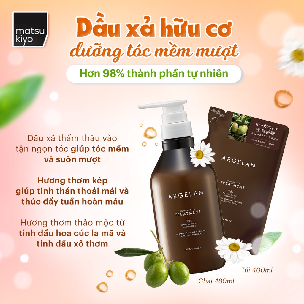 Dầu xả dưỡng tóc mềm mượt mk Argelan Chai 480ml/Túi 400ml