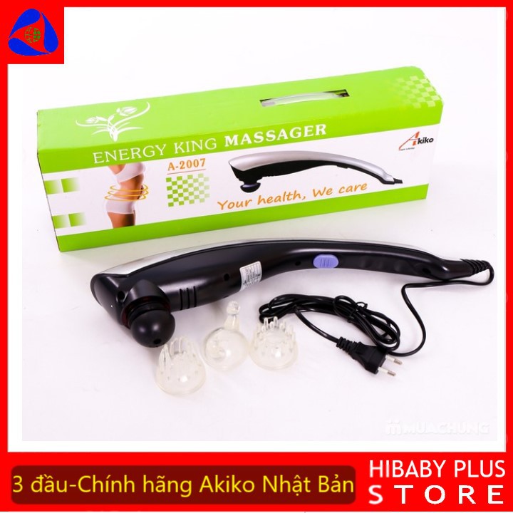 Máy mát-xa cầm tay 3 đầu hồng ngoại King Akiko Nhật Bản / Lucass A300 massage giảm đau vai cổ lưng, tăng cường cơ