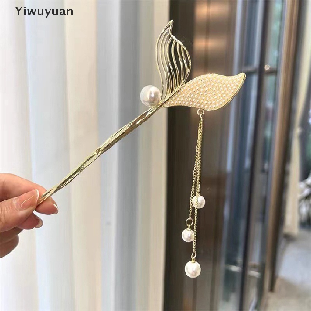 Trâm Cài Tóc Hoa Đính Ngọc Trai Nhân Tạo Phong Cách Trung Quốc