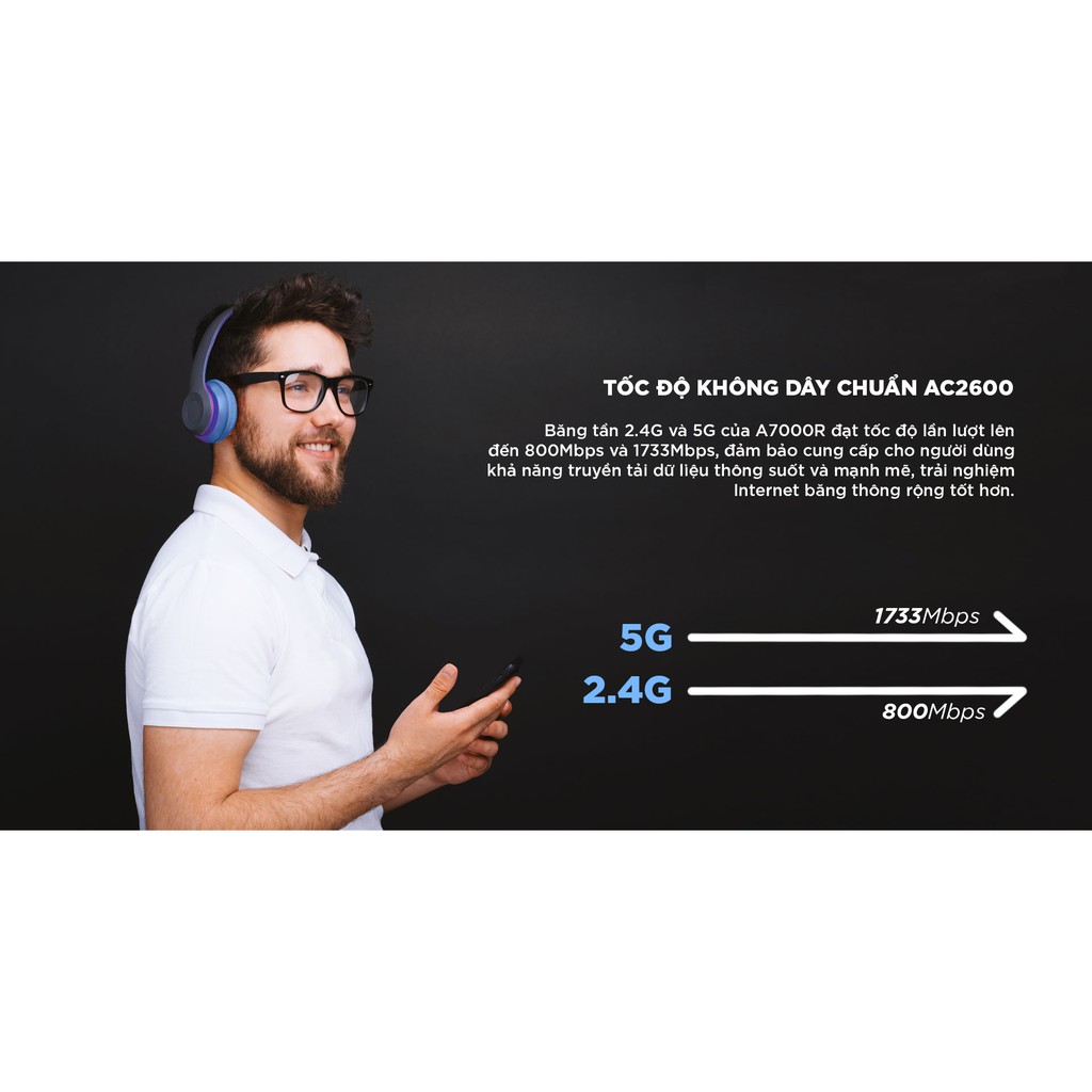 [Mã SKAMA07 giảm 8% đơn 250k]Router Wi-Fi Băng Tần Kép Gigabit AC2600 TOTOLINK A7000R - Hãng Phân Phối Chính Thức | BigBuy360 - bigbuy360.vn