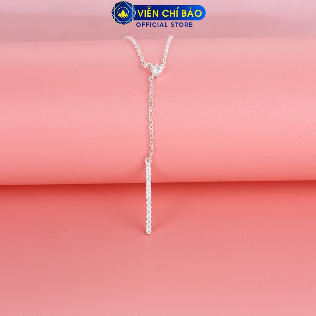Dây chuyền sao thanh dài đính đá chất liệu bạc 925 thời trang phụ kiện trang sức nữ Viễn Chí Bảo D400808