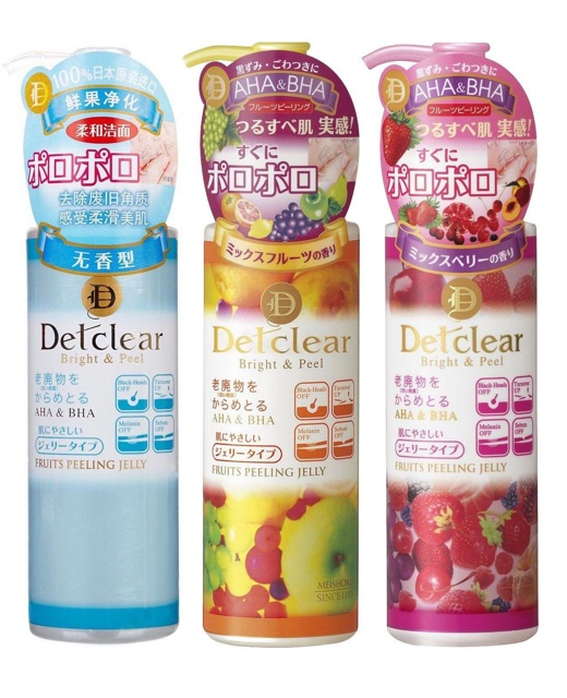 Gel Tẩy Tế Bào Chết Meishoku Detclear Bright & Peel Fruits Peeling Jelly