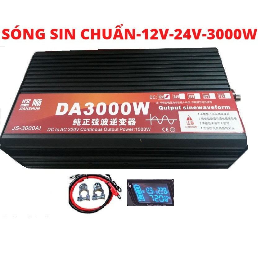 Bộ Đổi Nguồn 12V/24V sang 220V Sin Chuẩn 3000w