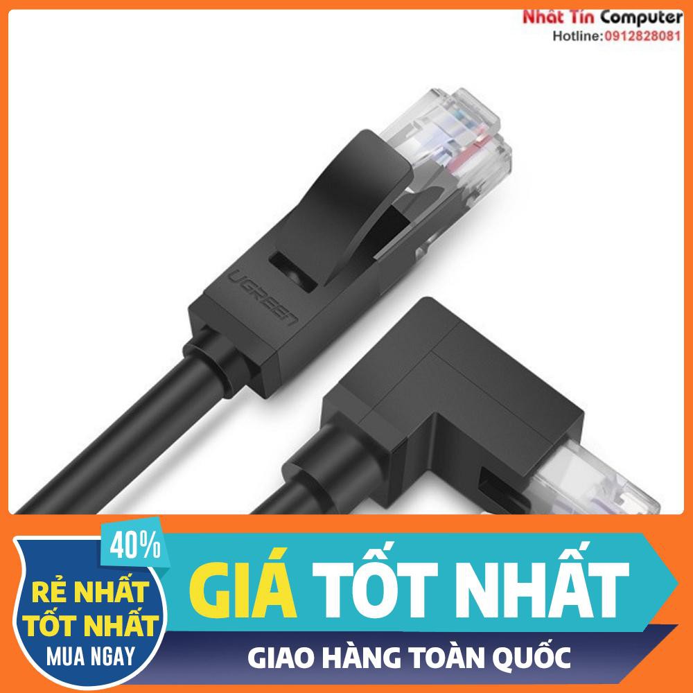 Cáp mạng đúc sẵn Cat6 đầu bẻ góc 90 độ dài 3m chính hãng Ugreen 30835