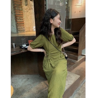 ĐẦM SUÔNG TAY BỒNG RÚT EO