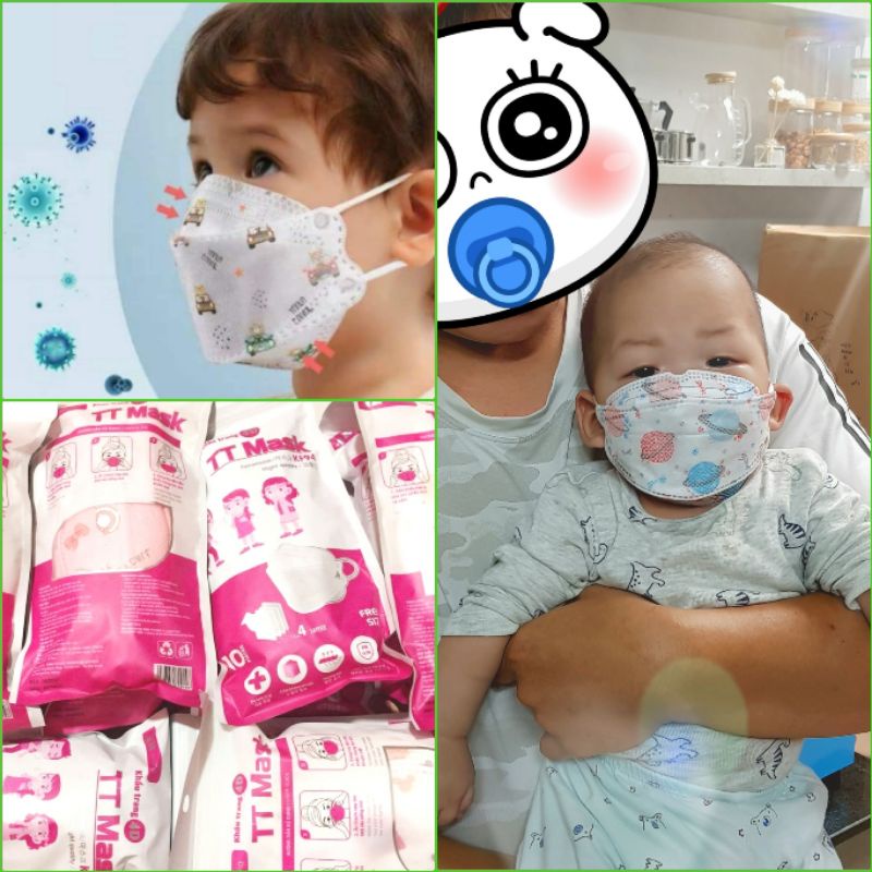 KHẨU TRANG TRẺ EM KF94 ĐỦ MÀU SẮC - DÀNH CHO BÉ SƠ SINH DƯỚI 1 TUỔI