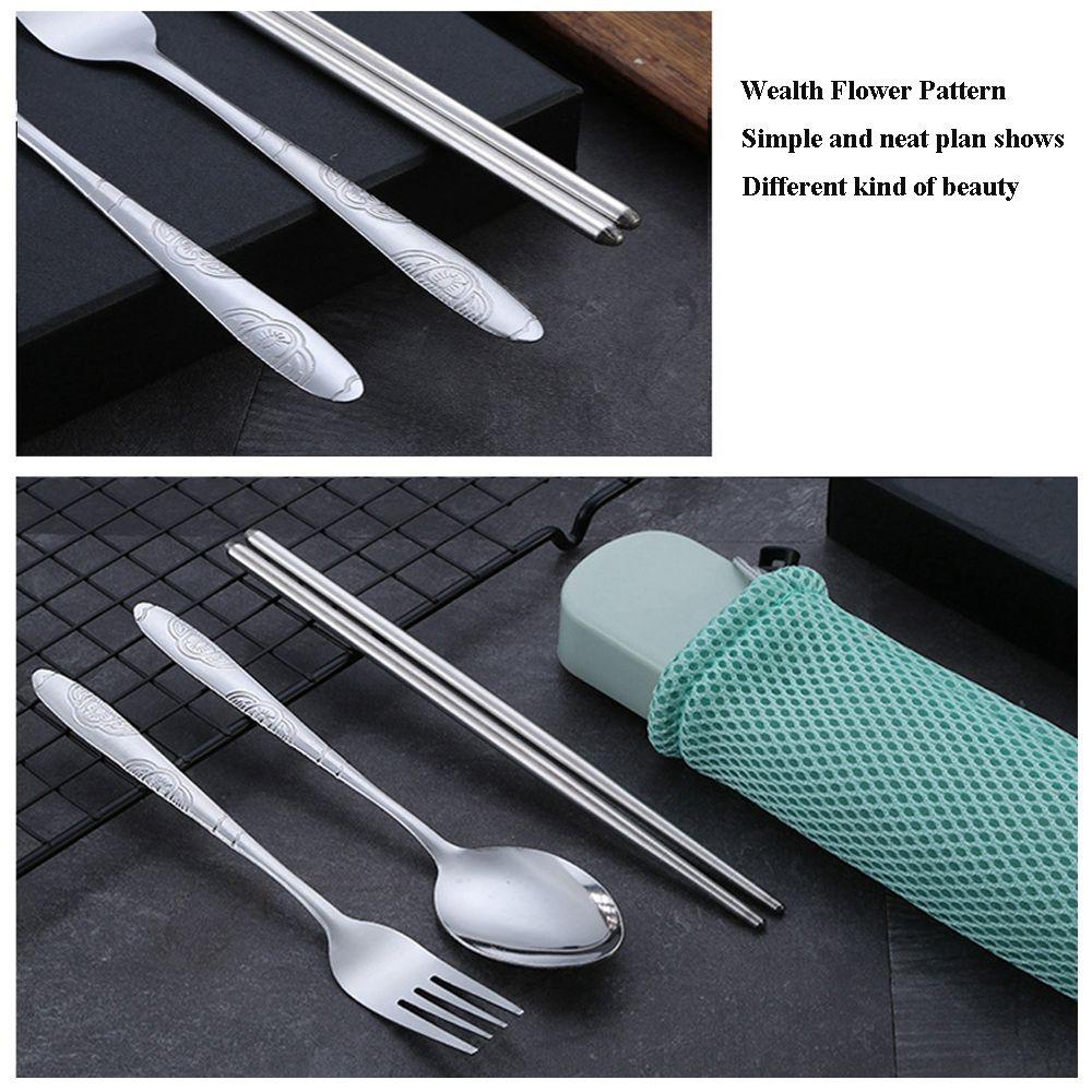 Bộ Đồ Ăn 3 Món Thiết Kế Xinh Xắn Cho Bé|Bộ Dụng Cụ Ăn Uống Gồm Muỗng, Nĩa