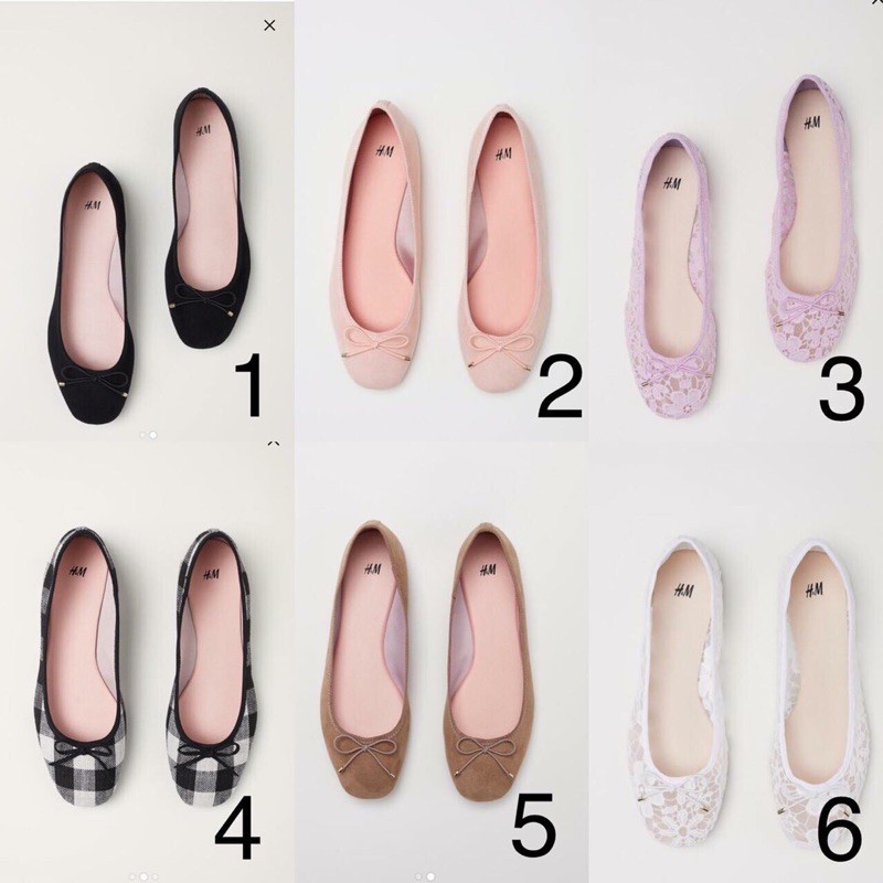 Giày búp bê nơ HM auth