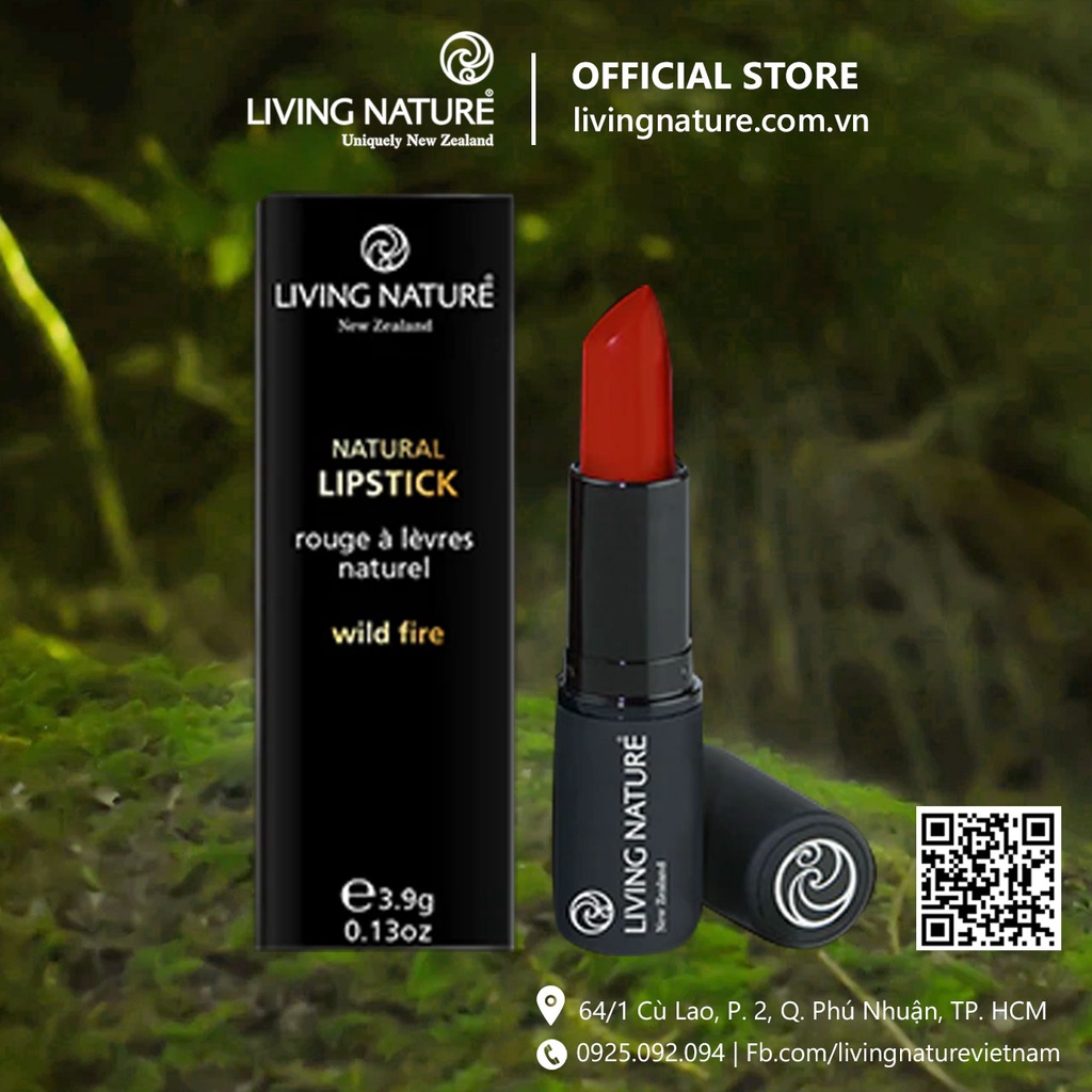 Son môi organic Living Nature - Màu đỏ cam Wild Fire 11