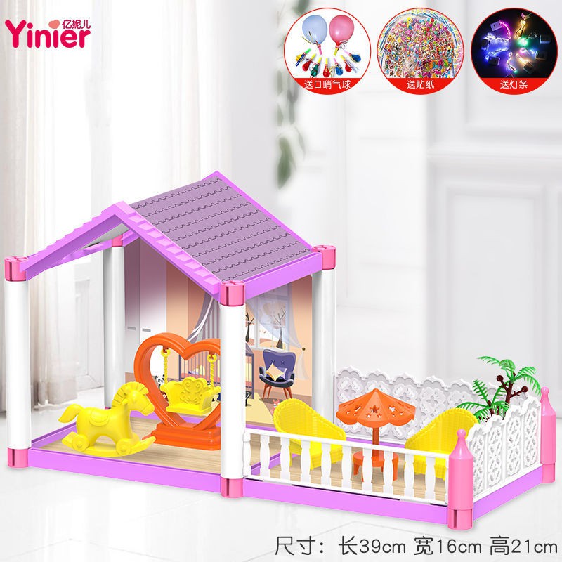 Đồ chơi trẻ em Ngôi nhà búp bê Barbie biệt thự lâu đài công chúa ánh sáng set quà cô gái