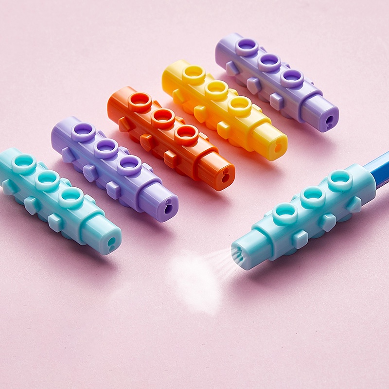 Deli 4 nắp bảo vệ bút chì hình viên gạch thông dụng cho học sinh