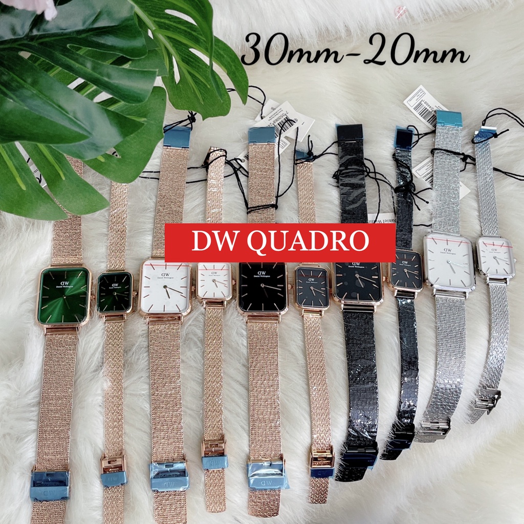 Đồng hồ nữ Square quadro d"w, dây thép , size 30mm/20mm