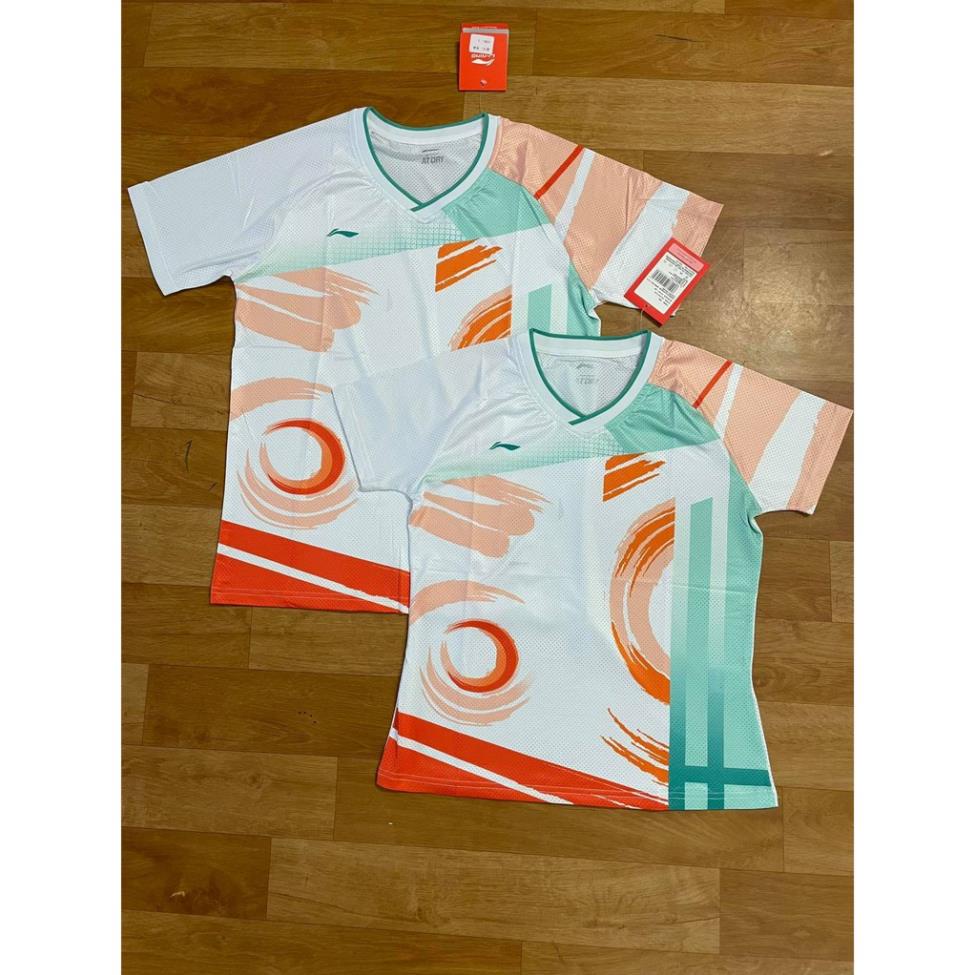 XL nữ - Áo cầu lông Lining 003 trắng (nam,nữ) ⚡