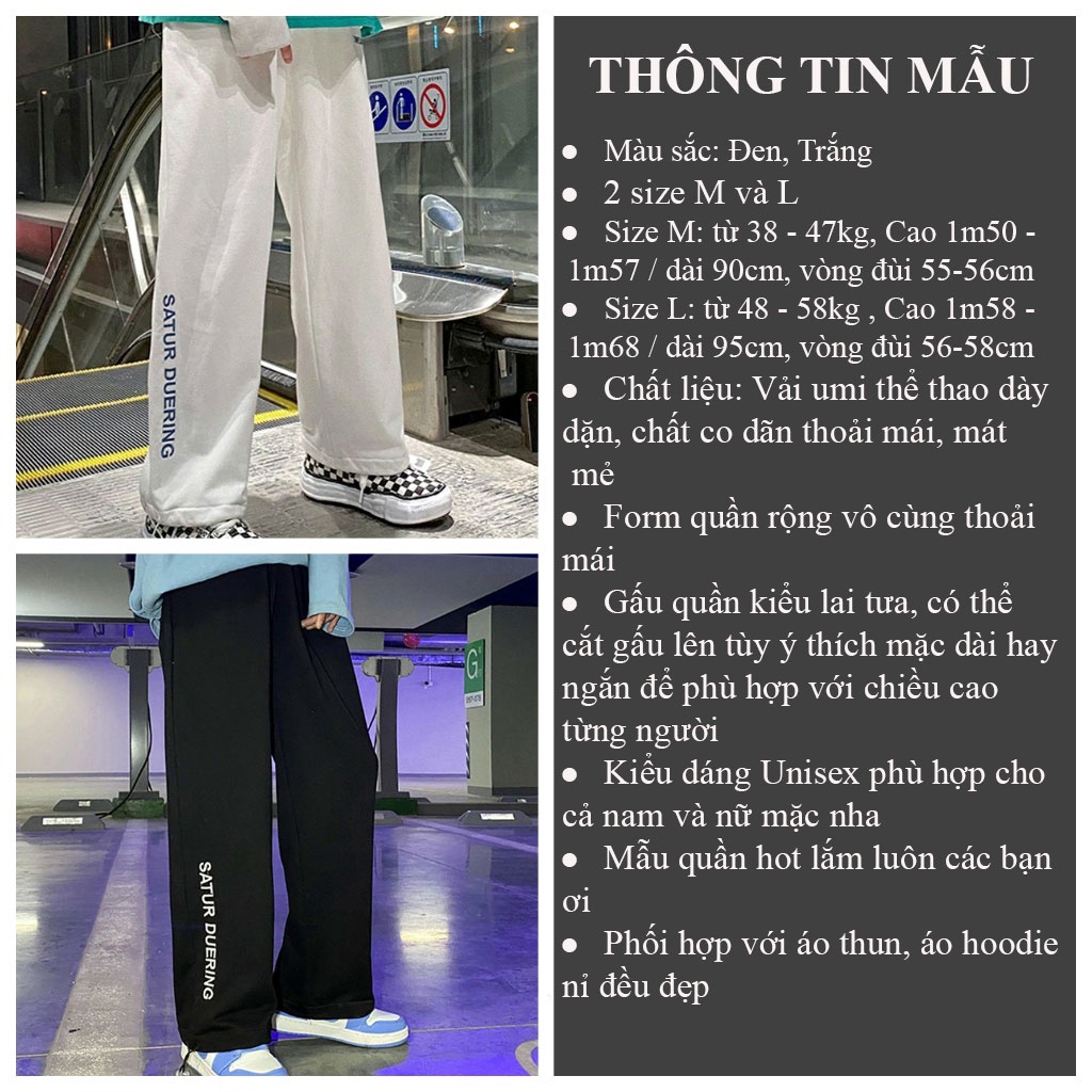 Quần ống rộng jogger THÊU CHỮ Ulzzang chốt gấu buộc dây hot trend - GEN_ZOO