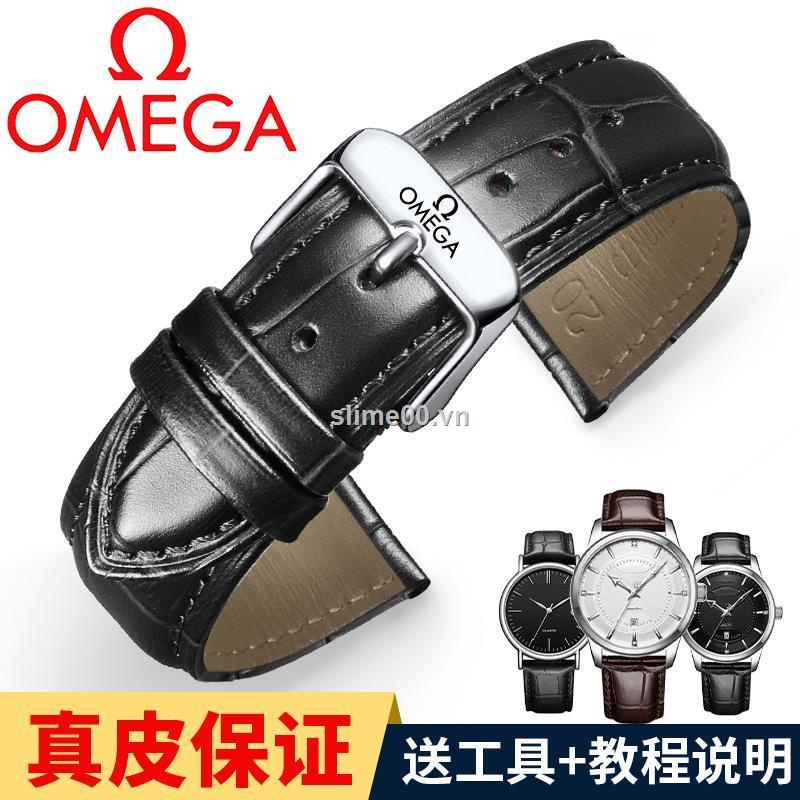Dây đồng hồ da OMEGA có cánh bướm OMG Speedmaster Seamaster 300 cho nam nữ